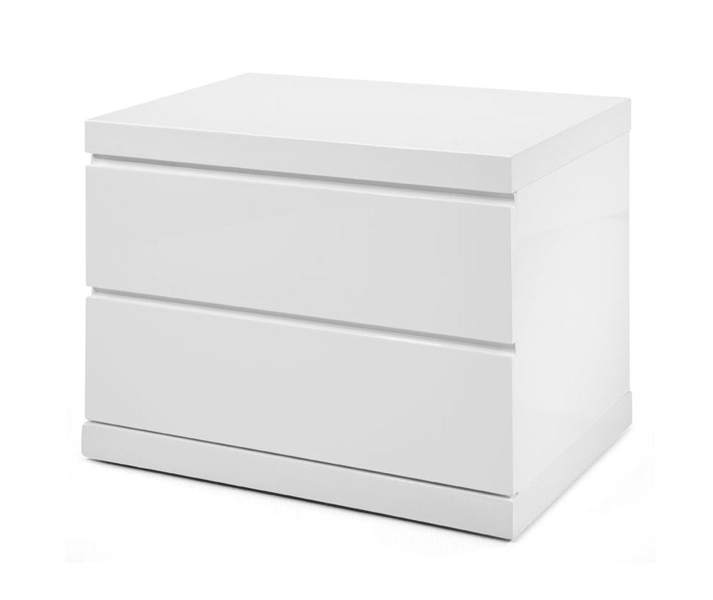 18" White Wood Two Drawer Nightstand — view 1