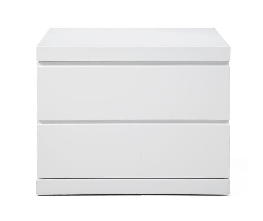 18" White Two Drawers Nightstand - FurniFindUSA