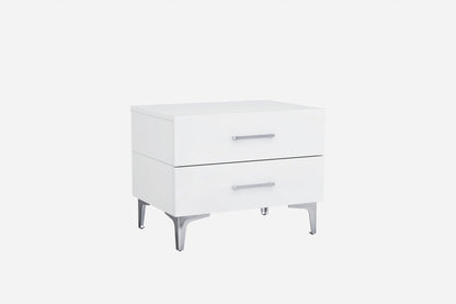 21" White Two Drawers Nightstand - FurniFindUSA