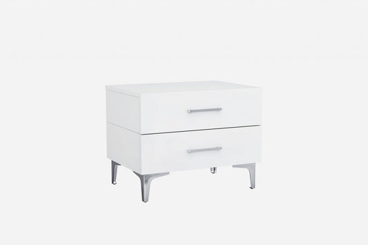 21" White Two Drawers Nightstand - FurniFindUSA