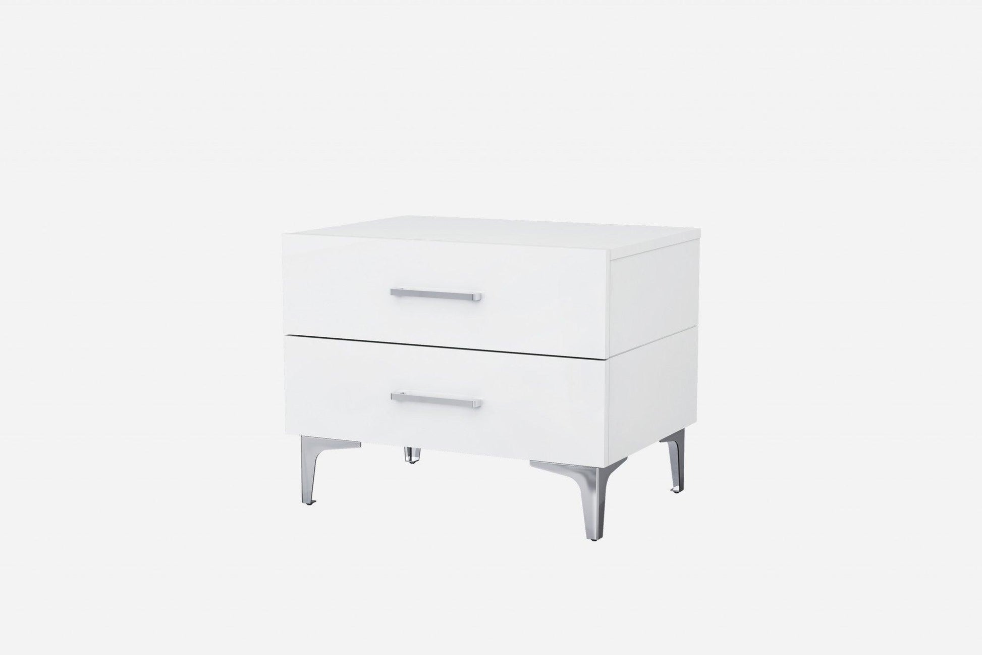 21" White Two Drawers Nightstand - FurniFindUSA