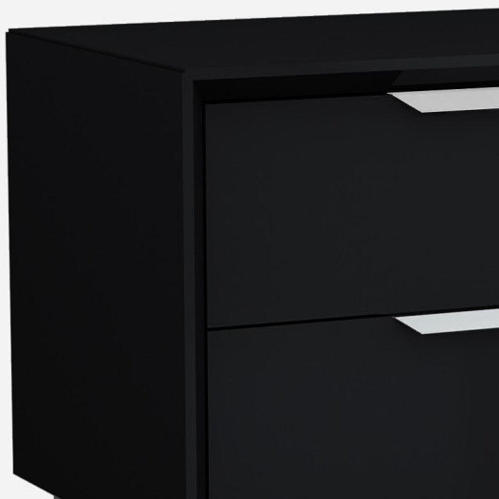 21" Black Two Drawers Nightstand - FurniFindUSA