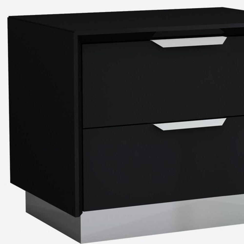 21" Black Two Drawers Nightstand - FurniFindUSA