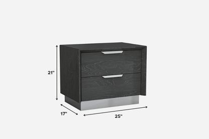 21" Gray Two Drawers Nightstand - FurniFindUSA