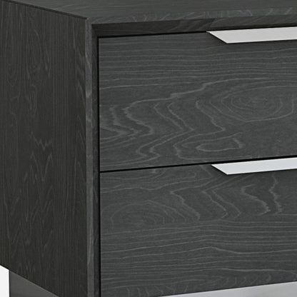 21" Gray Two Drawers Nightstand - FurniFindUSA