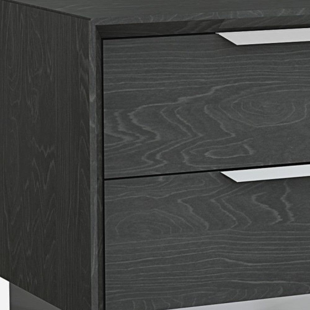 21" Gray Two Drawers Nightstand - FurniFindUSA