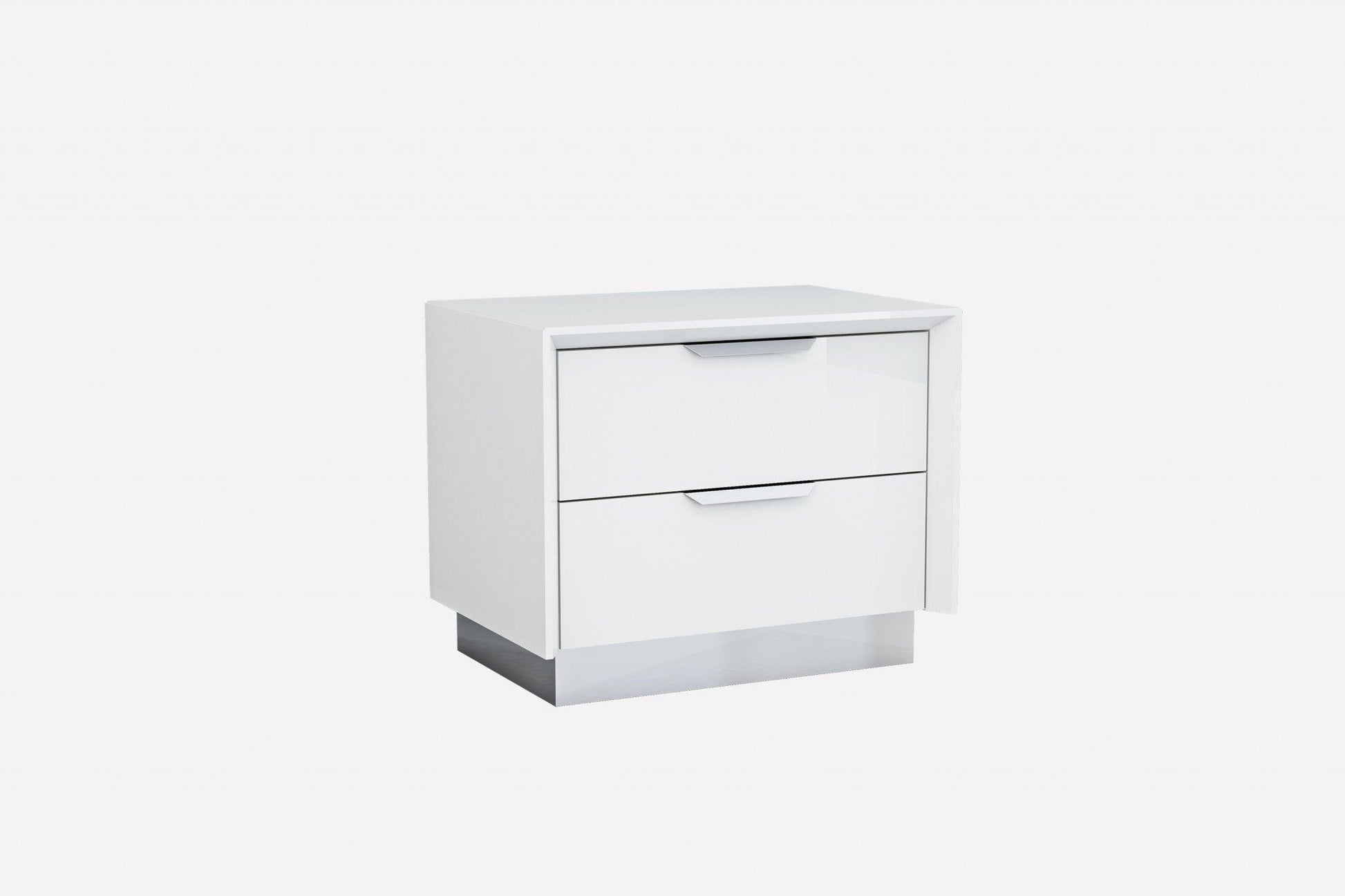 21" White Two Drawers Nightstand - FurniFindUSA