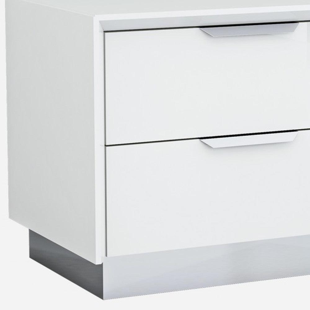 21" White Two Drawers Nightstand - FurniFindUSA