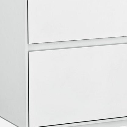 Simplistic White Gloss 2 Drawer Nightstand - FurniFindUSA