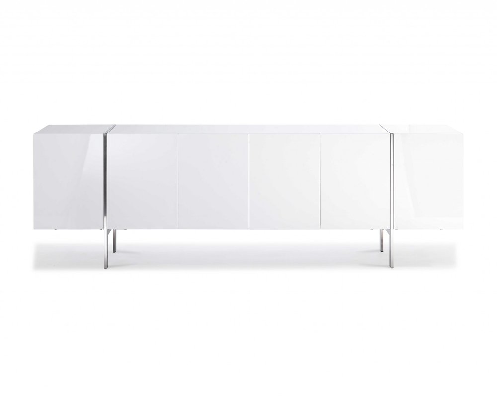 95" White Stainless Steel Solid Console Table HomeRoots