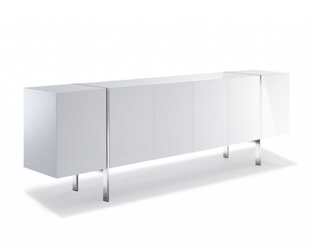 95" White Stainless Steel Solid Console Table HomeRoots