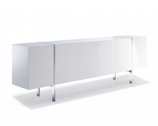 95" White Stainless Steel Solid Console Table HomeRoots