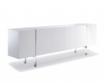 95" White Stainless Steel Solid Console Table HomeRoots