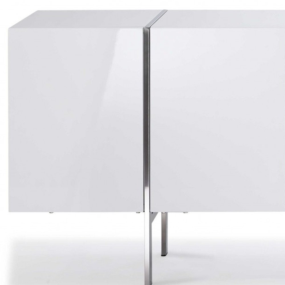 95" White Stainless Steel Solid Console Table HomeRoots