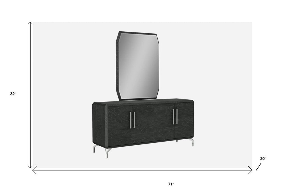 71" Gray Stainless Steel Solid Console Table HomeRoots