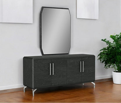 71" Gray Stainless Steel Solid Console Table HomeRoots