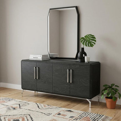 71" Gray Stainless Steel Solid Console Table HomeRoots