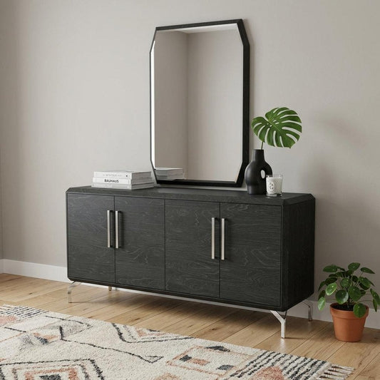 71" Gray Stainless Steel Solid Console Table HomeRoots