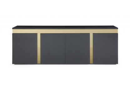 94" Black and Gold Buffet Server - FurniFindUSA