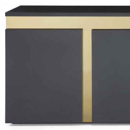 94" Black and Gold Buffet Server - FurniFindUSA