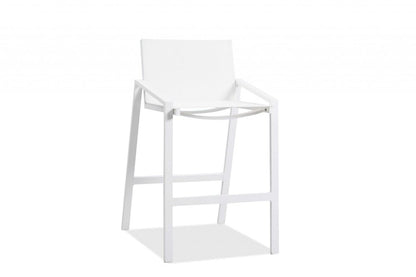 28" White Iron And Steel Counter Height Bar Chair HomeRoots
