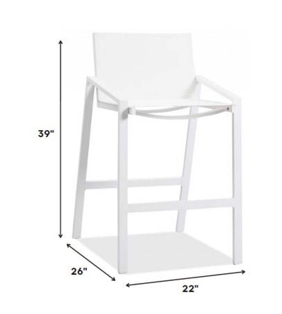 28" White Iron And Steel Counter Height Bar Chair HomeRoots