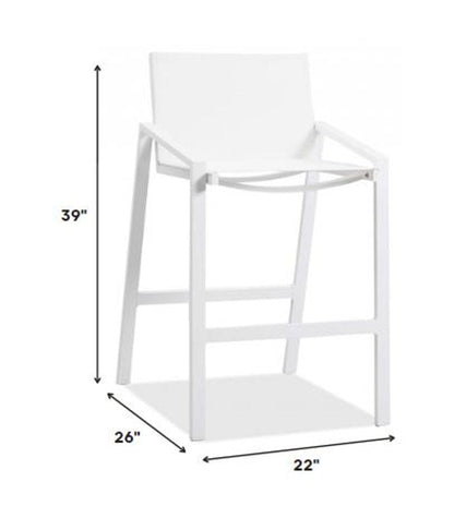 28" White Iron and Stainless Steel Counter Height Bar Chair HomeRoots