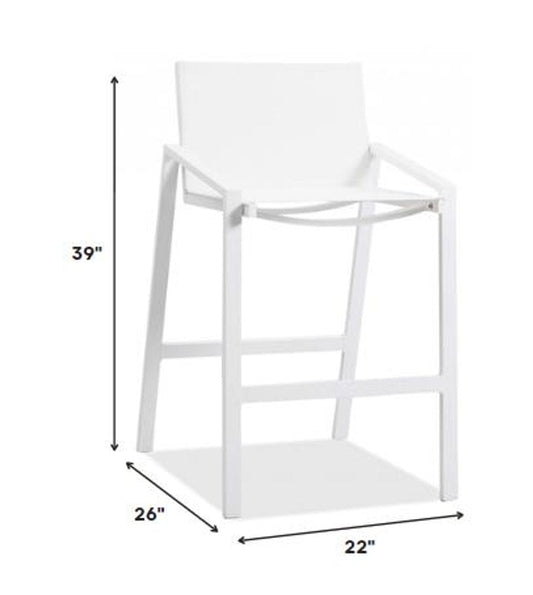 28" White Iron And Steel Counter Height Bar Chair HomeRoots