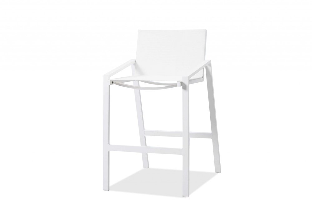 28" White Iron and Stainless Steel Counter Height Bar Chair HomeRoots