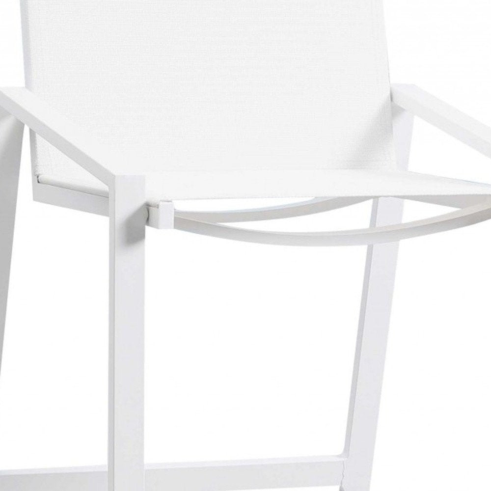 28" White Iron and Stainless Steel Counter Height Bar Chair HomeRoots