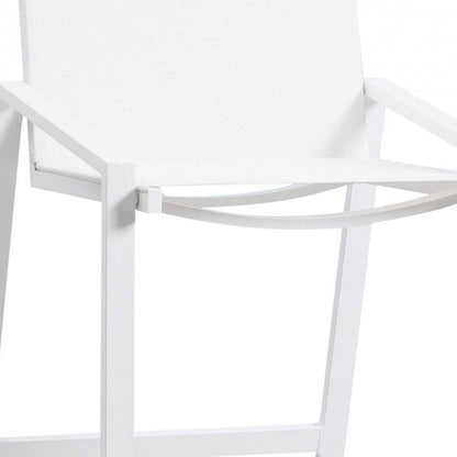 28" White Iron and Stainless Steel Counter Height Bar Chair HomeRoots