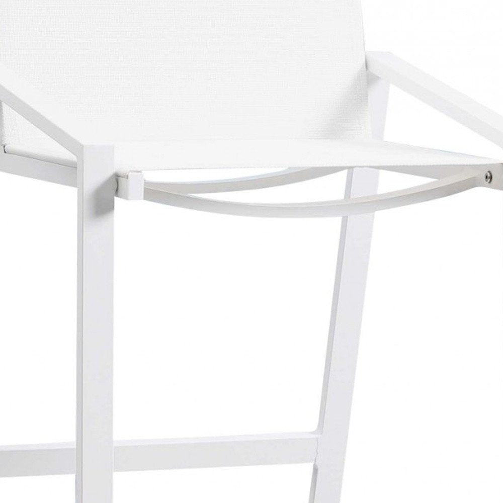 28" White Iron and Stainless Steel Counter Height Bar Chair HomeRoots