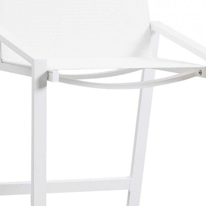 28" White Iron and Stainless Steel Counter Height Bar Chair HomeRoots