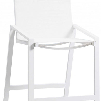 28" White Iron and Stainless Steel Counter Height Bar Chair HomeRoots