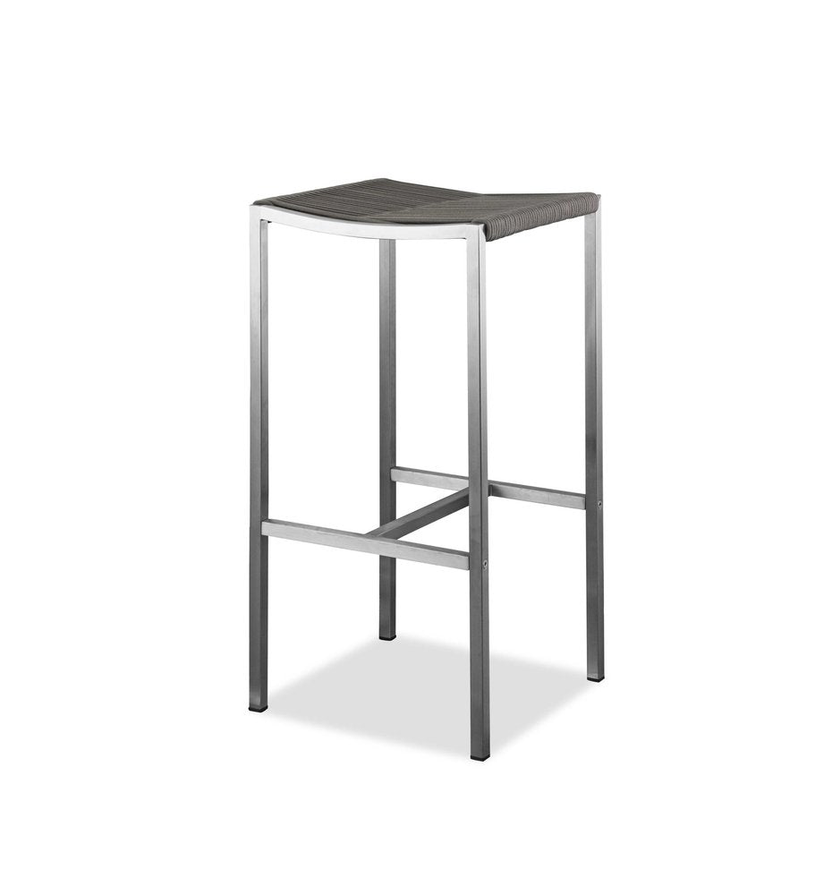 Set of Four 28" Brown and Silver Iron and Steel Backless Counter Height Bar Chairs HomeRoots