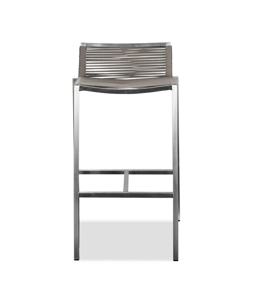 28" Brown And Silver Iron And Steel Low Back Bar Height Bar Chair HomeRoots
