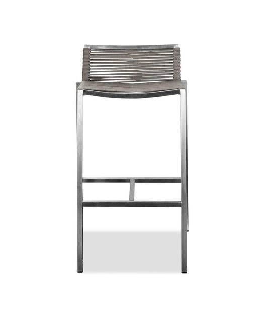 28" Brown And Silver Iron And Steel Low Back Bar Height Bar Chair HomeRoots