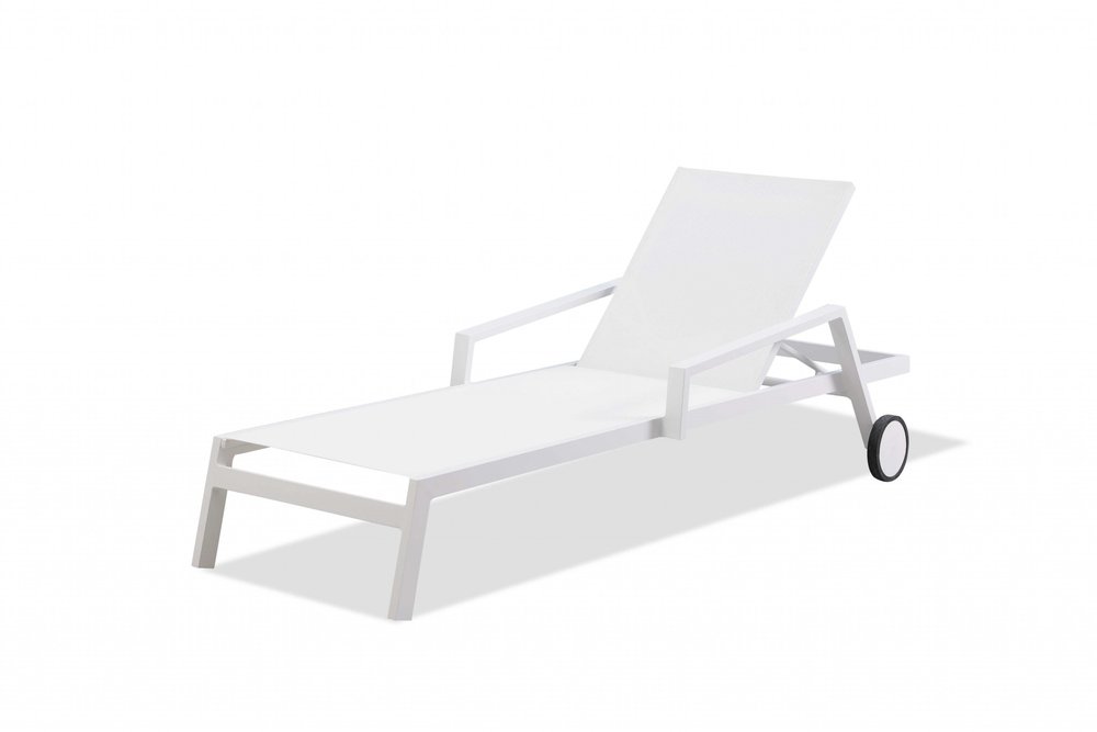 Set Of 2 White Modern Aluminum Chaise Lounges HomeRoots