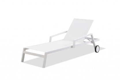 Set Of 2 White Modern Aluminum Chaise Lounges HomeRoots