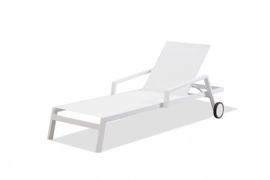 Set Of 2 White Modern Aluminum Chaise Lounges HomeRoots