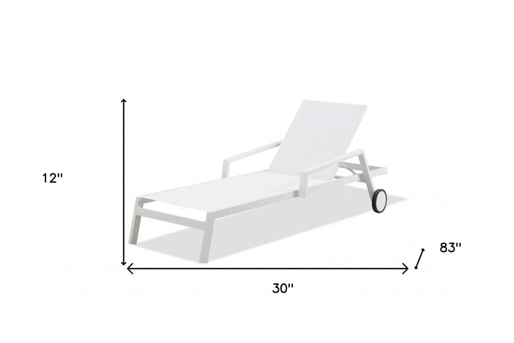 Set Of 2 White Modern Aluminum Chaise Lounges HomeRoots