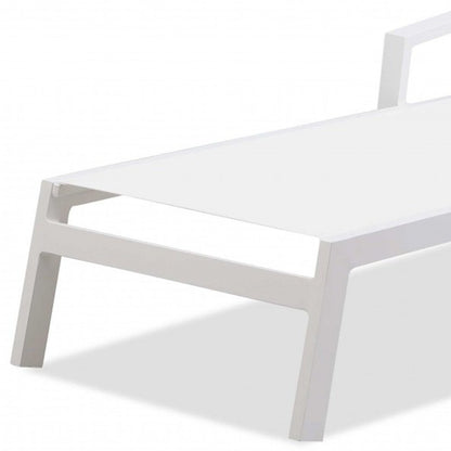 Set Of 2 White Modern Aluminum Chaise Lounges HomeRoots