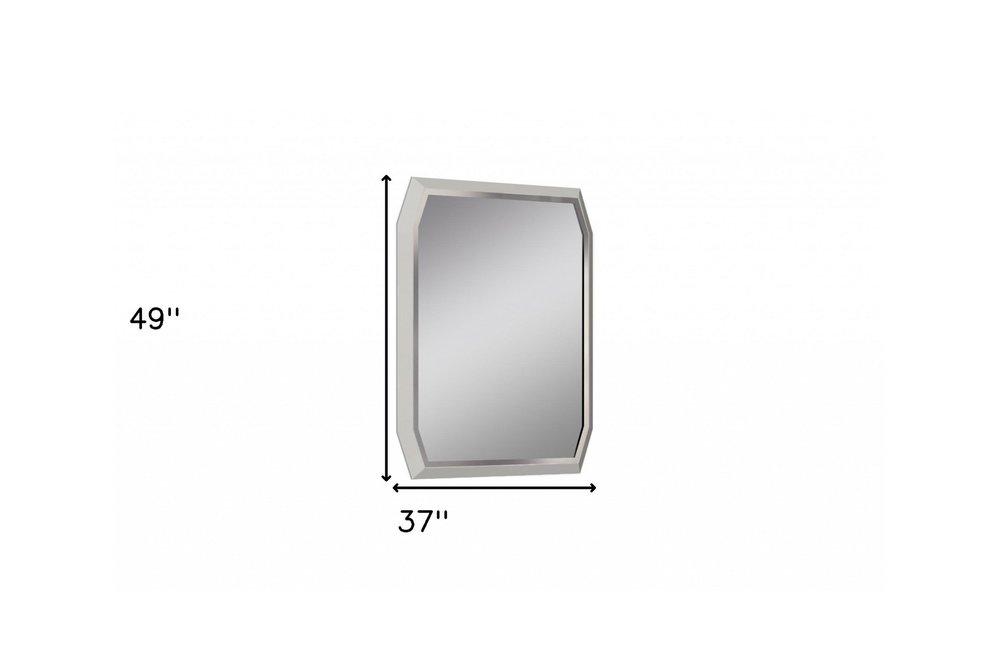 49" Taupe Abstract Glass Framed Accent Mirror HomeRoots