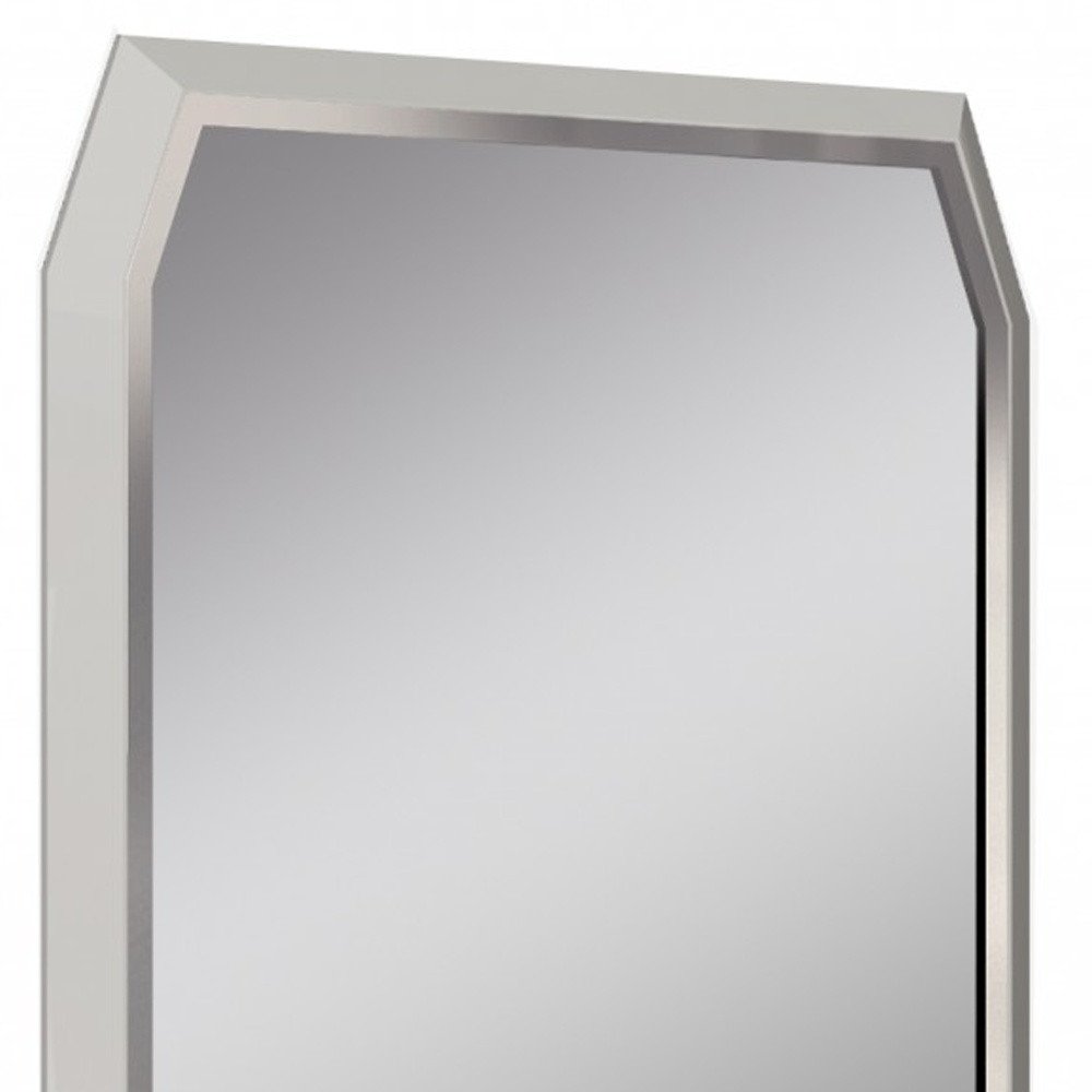 49" Taupe Abstract Glass Framed Accent Mirror HomeRoots