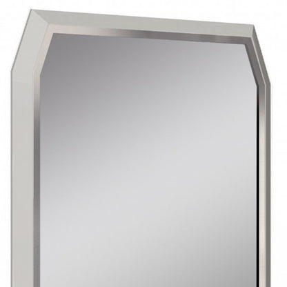 49" Taupe Abstract Glass Framed Accent Mirror HomeRoots
