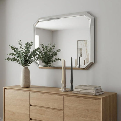 49" Taupe Abstract Glass Framed Accent Mirror HomeRoots