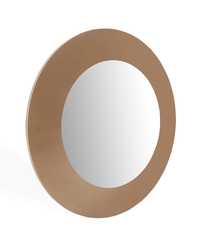 47" Gold Round Wood Framed Accent Mirror HomeRoots