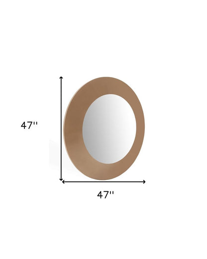 47" Gold Round Wood Framed Accent Mirror HomeRoots
