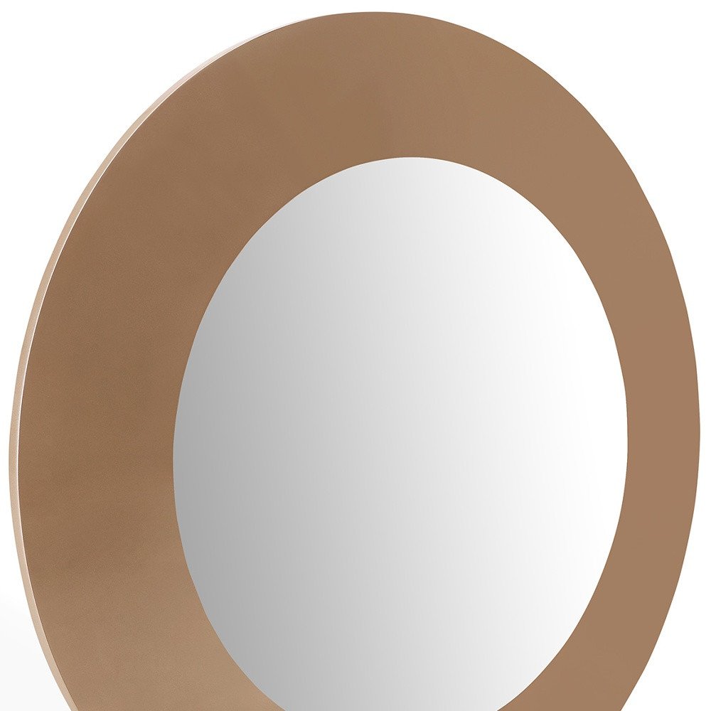 47" Gold Round Wood Framed Accent Mirror HomeRoots