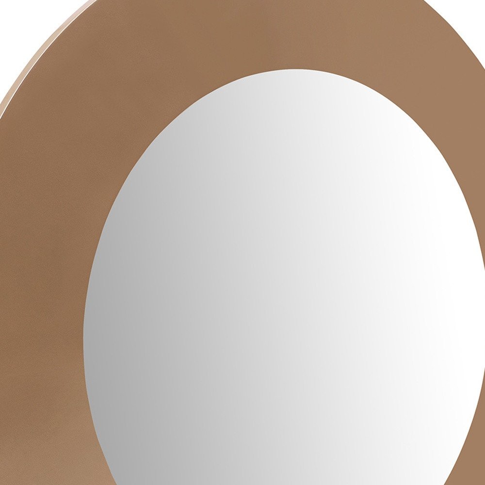 47" Gold Round Wood Framed Accent Mirror HomeRoots